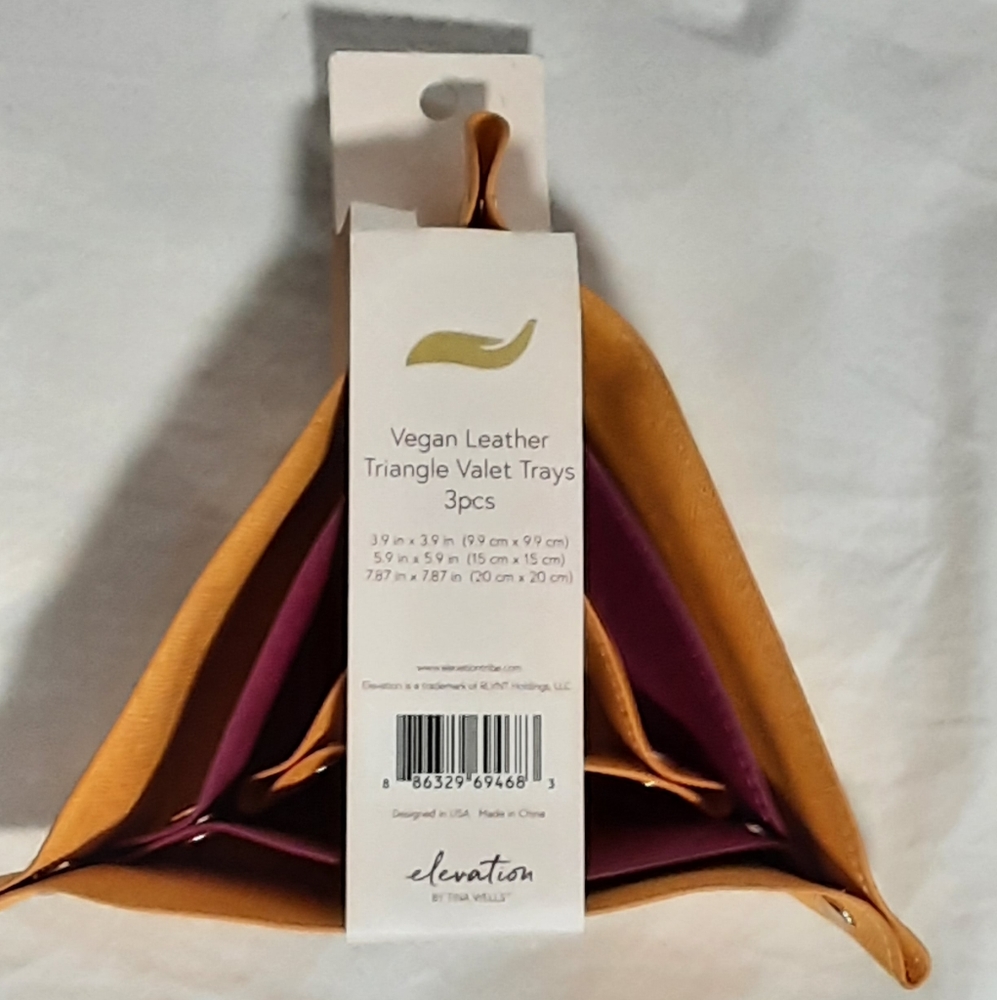 3 pcs set Vegan Leather Valet Trays